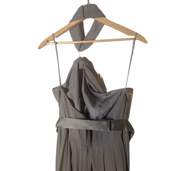 Chiffon Bridesmaid Dress WHITE BY VERA WANG Gray Size 16 - Picture 6 of 8